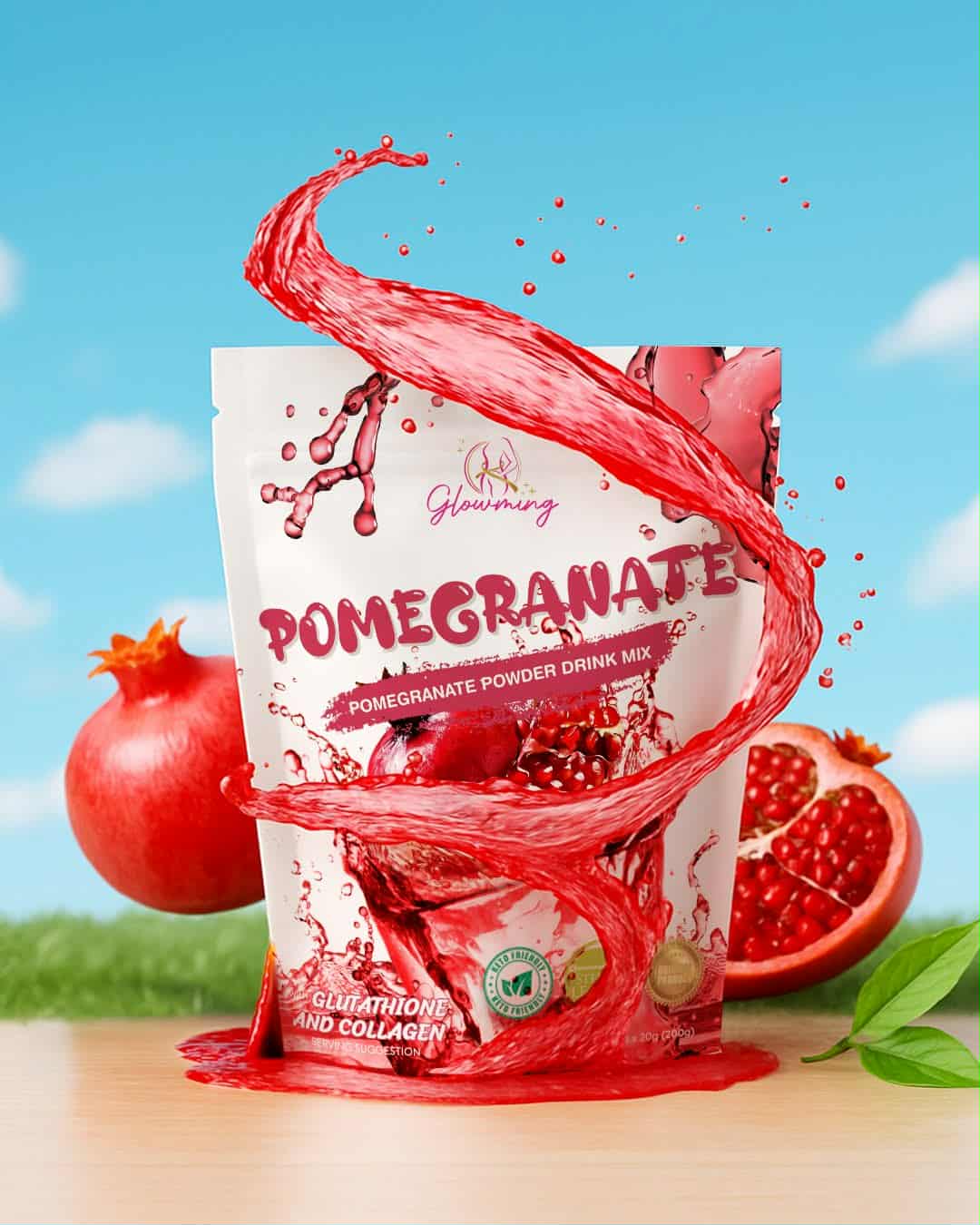 GLOWMING Pomegranate Glutathione and Collagen Drink | by CC